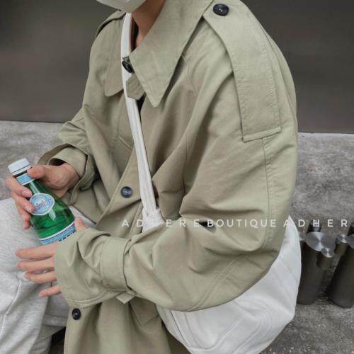 现货春季撞色扣风衣韩版宽松，女装风衣，ADHERE