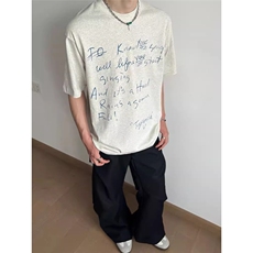 260G夏季新款英文小印花短袖T恤D328-6T1105-P25，男装T恤，电商D328