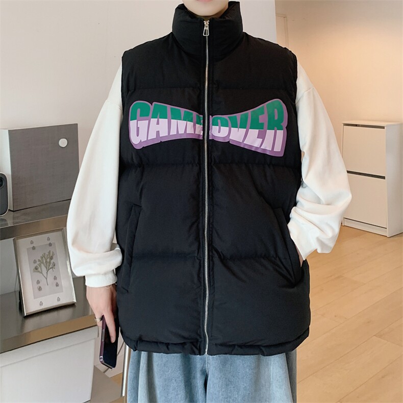 2026秋冬宽松立领保暖加厚棉马甲背心手塞棉MJ17566/P75黑色3,男装背心/马甲,电商A094