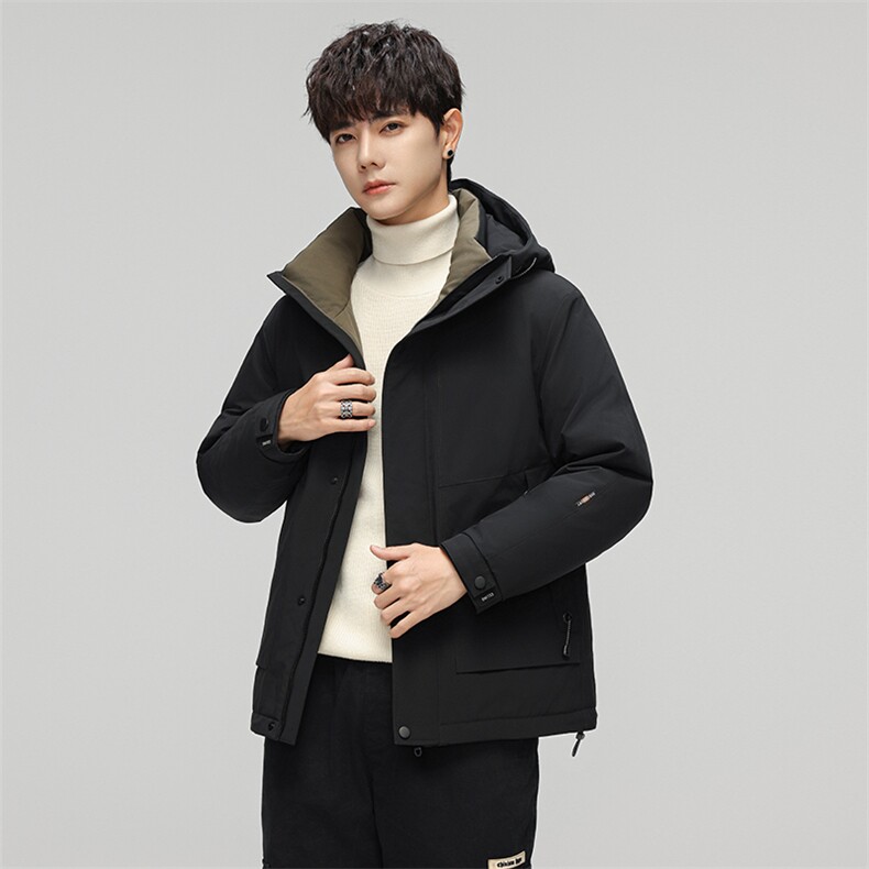 冬季90绒新款羽绒服男士外套连帽百搭保暖防寒服户外冲锋服，男装羽绒服，钱塘6003（原4033）