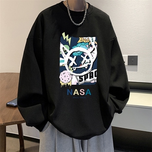 华夫格卫衣圆领卫衣男大码长袖t恤男外套 HW76275-P30加绒款-P40图片
