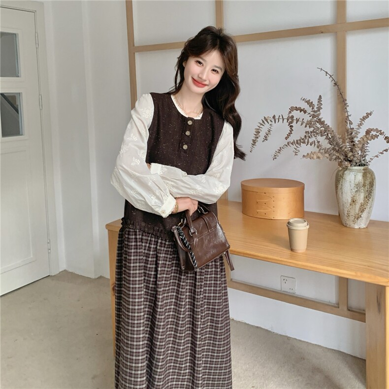 春装新款衬衫+连衣裙两件套2C153-8922-P185K278,女装连衣裙,2C153