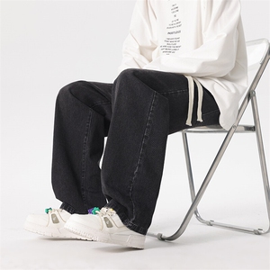 C009-P45 春夏新款牛仔裤男士休闲宽松系绳长裤子【控79】M-5XL图片