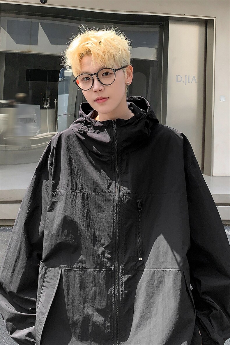美式机能防晒服男秋冬季薄款连帽防晒衣户外潮牌情侣速干夹克外套,男装夹克,电商A102-1