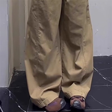 春秋季简约纯色直筒拼接休闲裤男士潮牌宽松拼接设计感工装弯刀裤，男装工装外套，星座302B-2