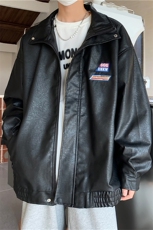 高街ins潮牌复古皮衣机车服秋季潮流炸街情侣夹克外套W2117-P68，男装夹克，星座512-2
