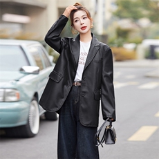BAO款皮衣女2025新款款小个子高级感宽松春秋季韩版洋气西装外套，女装皮衣，跑量工厂店