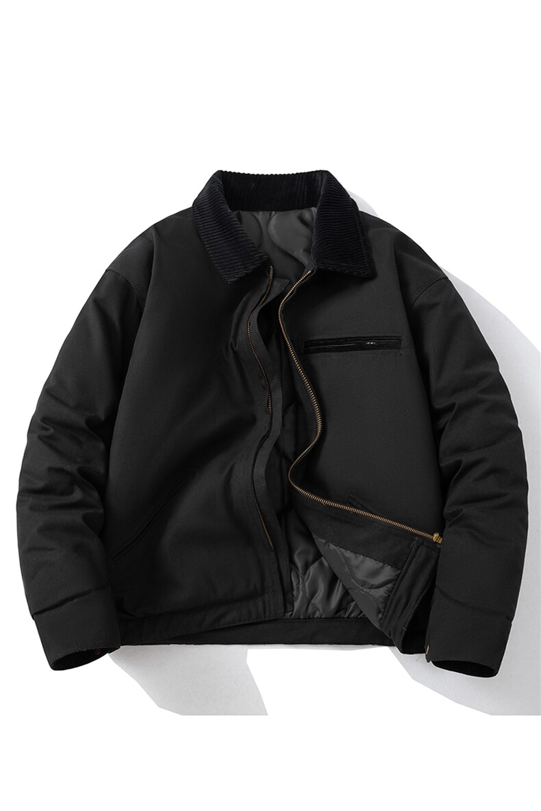现货4色翻领秋冬飞行服棉服情侣装夹克复古外套,男装棉衣,电商A105