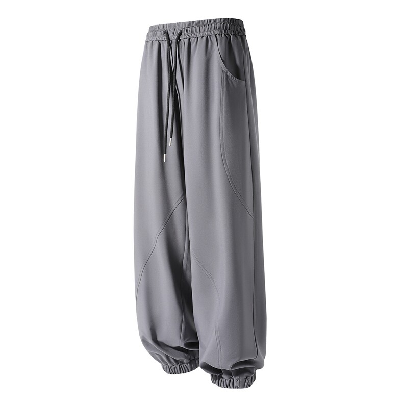 冰丝垂感束脚弯刀休闲裤 K024立体92%聚酯纤维8%氨纶(S-2XL)TP24图片
