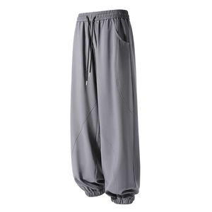 冰丝垂感束脚弯刀休闲裤 K024立体92%聚酯纤维8%氨纶(S-2XL)TP24图片