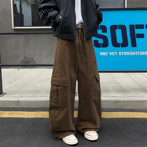 美式高街多口袋纯棉工装弯刀裤男大码镰刀裤K24079-特P60控108图片