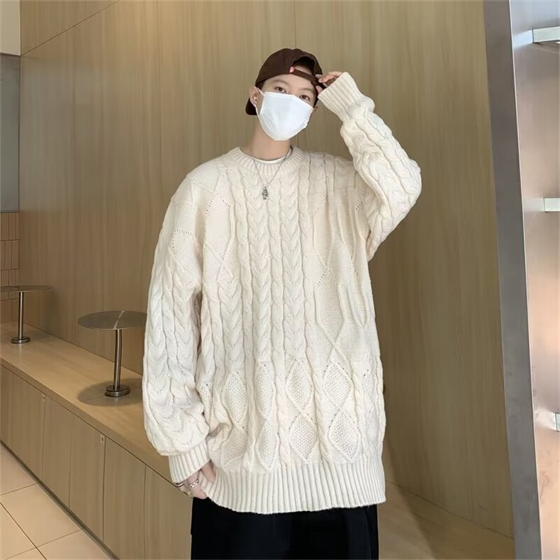 针织衫男韩版潮流文艺帅气百搭2024冬季新款ins毛衣外套MZ390-P51,男装针织衫/毛衣,星座412-3