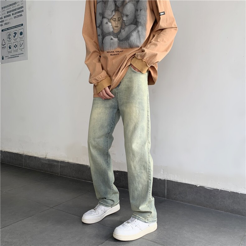 XZ221-1/K1303/P55/控782025春款美式潮牌高弹修身牛仔裤,男装牛仔裤,星座221-1