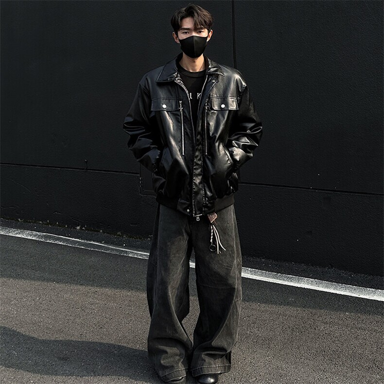 冬季宽松休闲PU皮棉衣潮加棉加厚外套XZ811A-WH020-P128,男装棉衣,星座808B