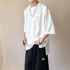 现货主推潮牌设计感半袖T恤男宽松休闲个性圆领短袖-AT2427-P48，男装T恤，电商A351