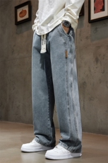 特批男士牛仔裤2026春季潮流宽松直筒美式阔腿休闲长裤J8055-P40，男装牛仔裤，星座509