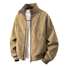 2026春季新款得物品质休闲皮夹克飞行服皮衣男防外套26183-60，男装夹克，星座1402-2