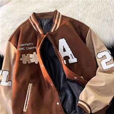 棒球服男秋季ins潮牌高级感拼接夹克外套男oversize高街J5245-P60，男装夹克，星座1008