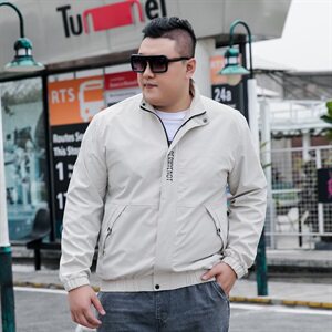 L-9XL 男加肥加大码立领春秋夹克 刺绣外套5032-1_8809P70图片