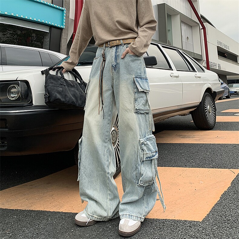 A408-1-24K86062-P85-X128-M-3XL美式复古宽松工装高街直筒牛仔,男装牛仔裤,电商A408