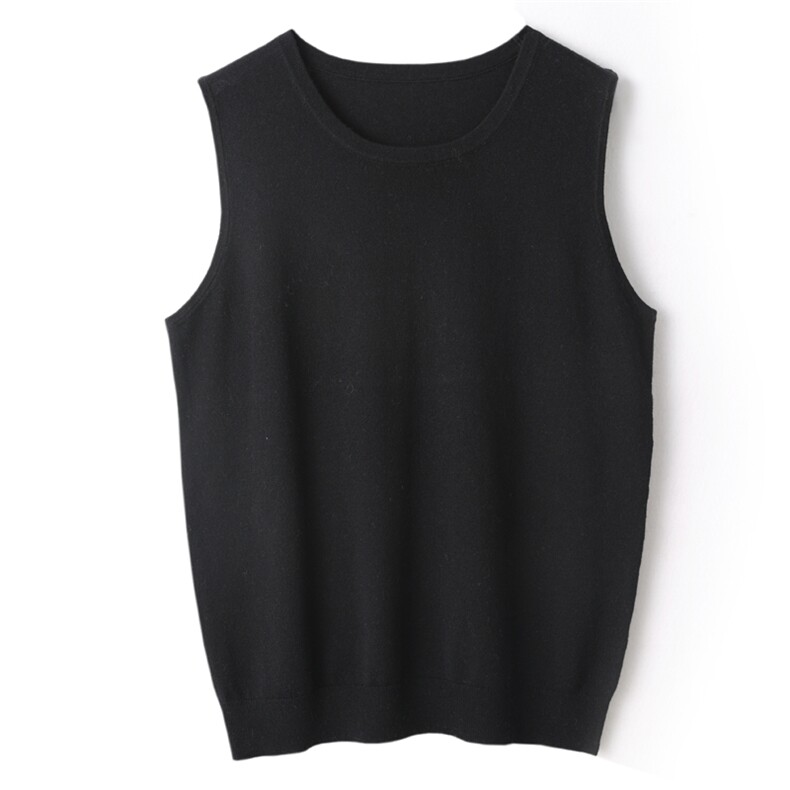 吊带圆领套头无袖简约2024年秋季纯色针织衫，女装背心吊带，片语羊绒