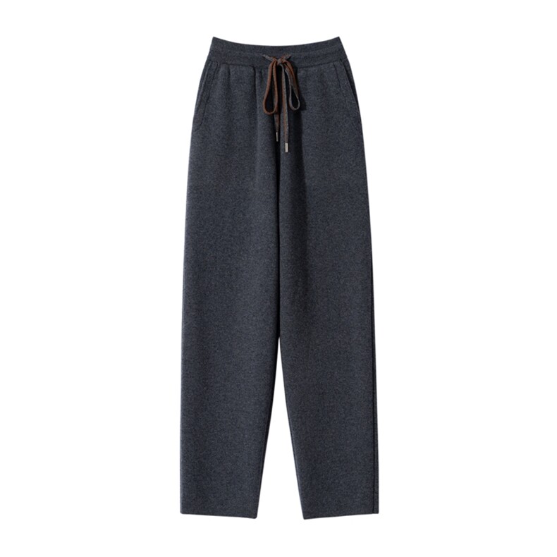 2025春秋新款羊绒裤女100纯山羊绒休闲针织哈伦裤时尚休闲裤长裤，男装休闲裤，榆莲羊绒