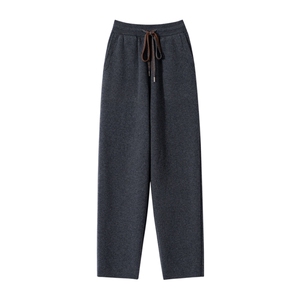 2025春秋新款羊绒裤女100纯山羊绒休闲针织哈伦裤时尚休闲裤长裤，男装休闲裤，榆莲羊绒