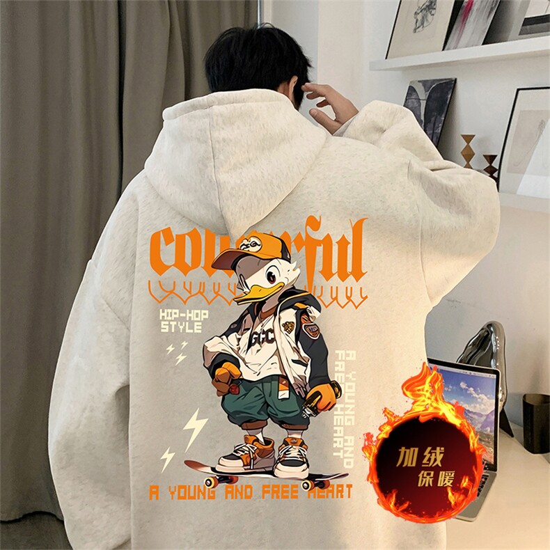卫衣 冬季美式加绒加厚卫衣男女外套DL1727常规特P35加绒特40图片