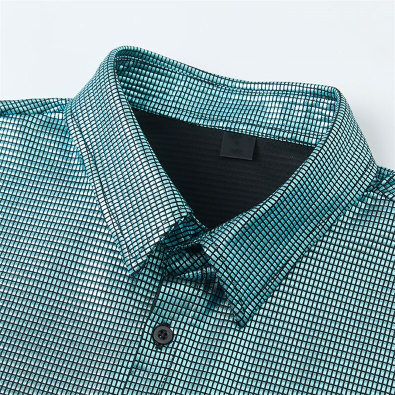 春夏季休闲个性烫金亮片短袖衬衫XZ402-2-CS75批35（S-XXL）,男装T恤,星座402-2