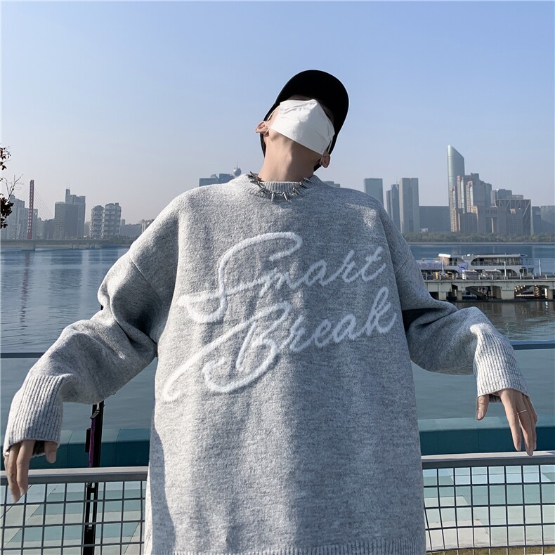 毛衣男韩版潮流宽松日系针织衫冬季ins港风慵懒线衣外套MY918-P50,男装针织衫/毛衣,星座308B-1