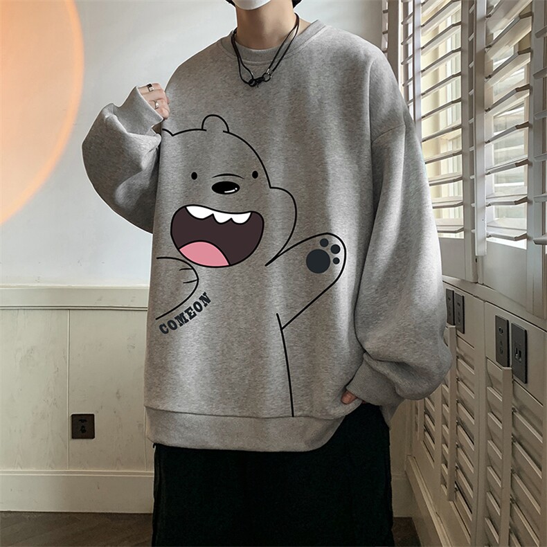 圆领卫衣男大码加厚加绒长袖t恤男S6131-P28加绒款-P33,男装卫衣,电商A040