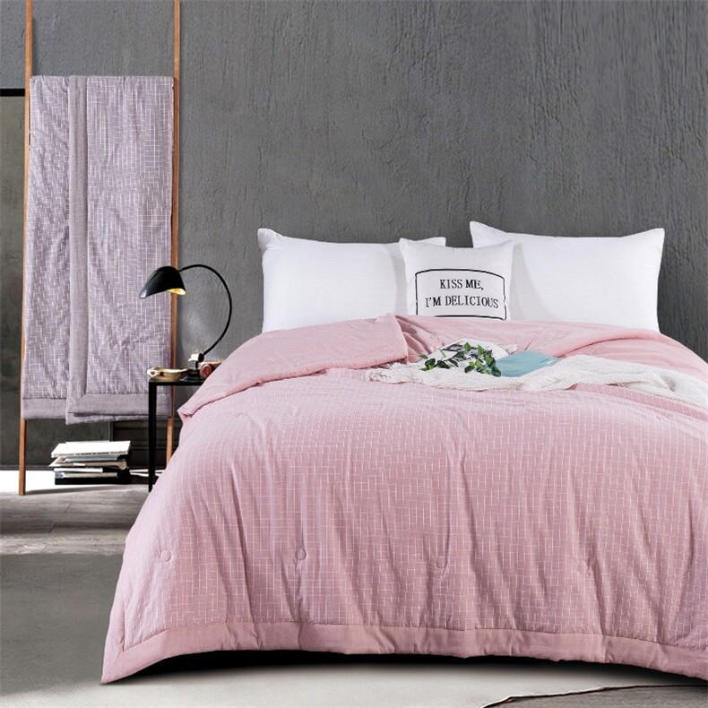 新款休闲色织竹炭冬被，被套/被芯，一起卖家纺