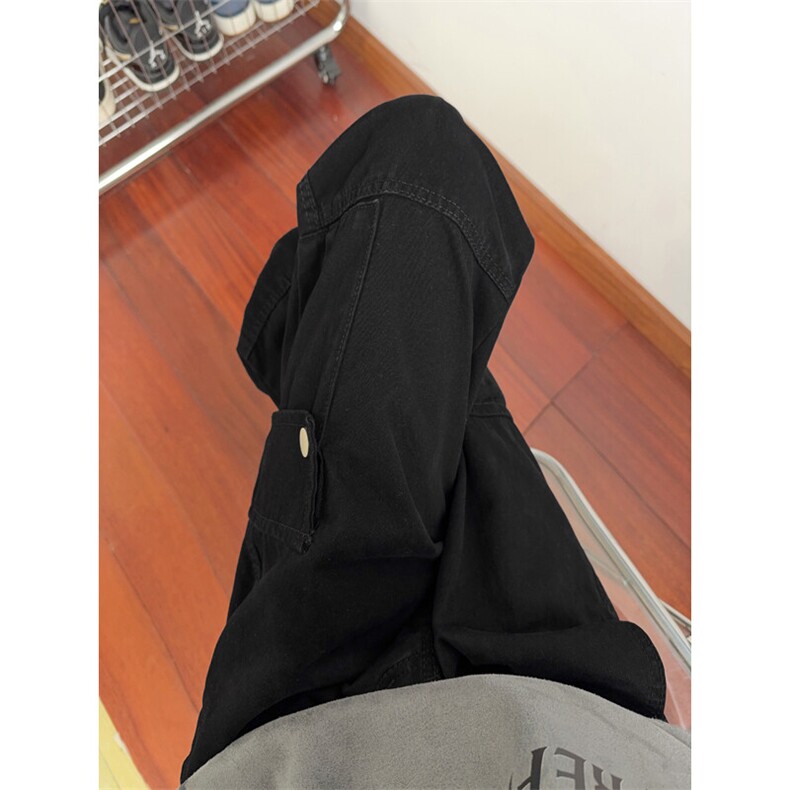 B221美式ins高街暗黑宽松直筒洗褪工装牛仔裤LK25437-P75控98,男装牛仔裤,电商B221