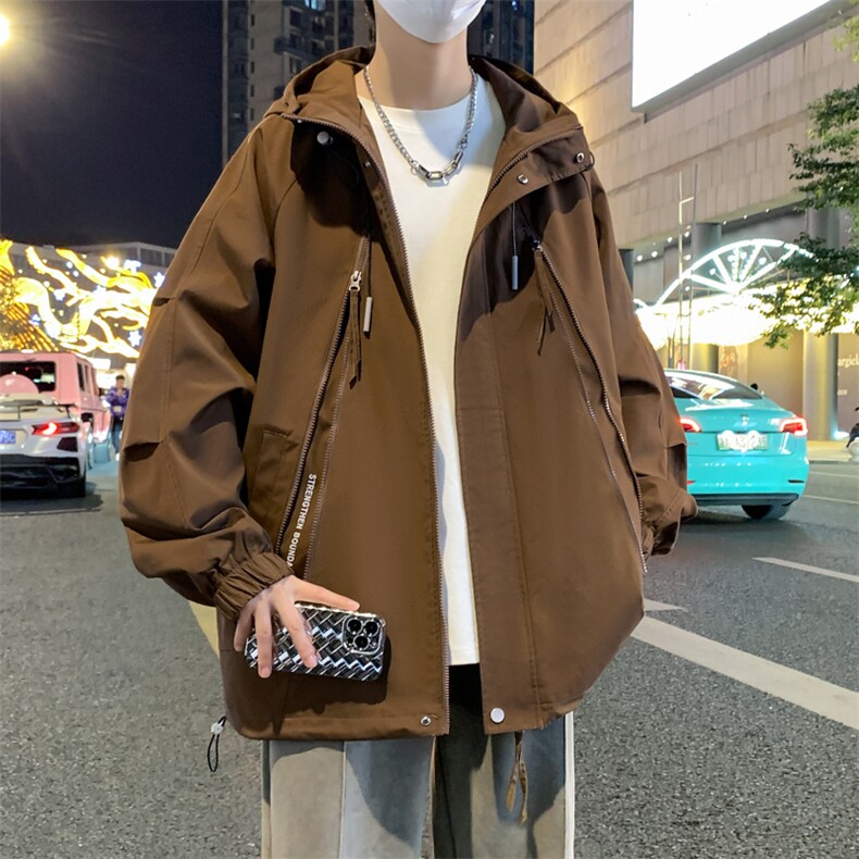 JK6808-P83春季大码工装连帽夹克冲锋衣外套控138,男装夹克,星座109