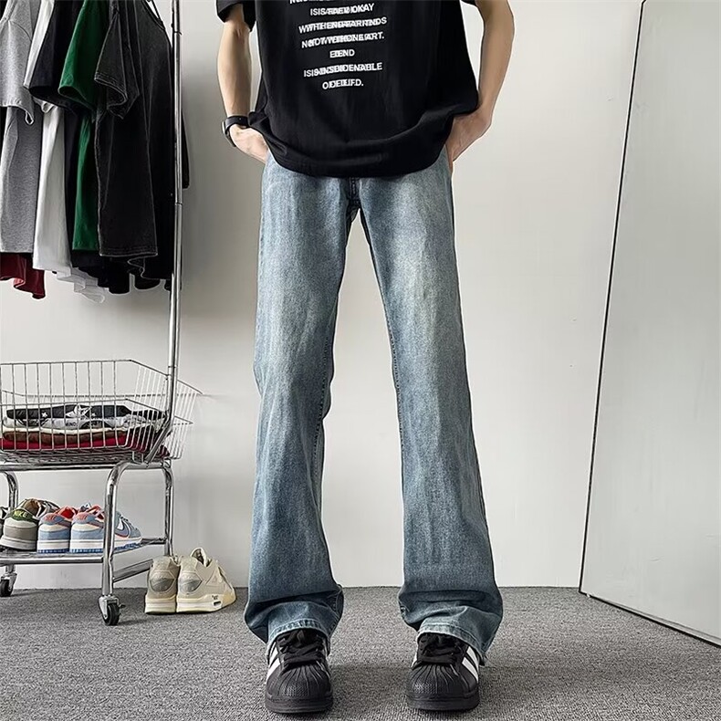 新品男牛仔裤美式复古水洗直筒裤时尚简约百搭学生裤潮C1072/P45,男装牛仔裤,星座506