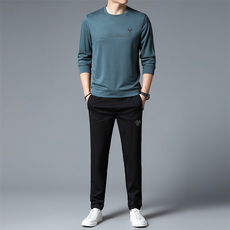S3082-2钱塘2020-2中青年男士秋季新款时尚休闲帅气卫衣套装P127,男装休闲套装,钱塘207-2