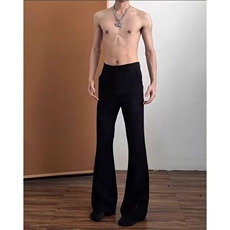 夏季薄冰丝弯刀西裤男款垂坠感高级感痞帅直筒微喇叭裤WLX211-P33，男装西裤，星座1008