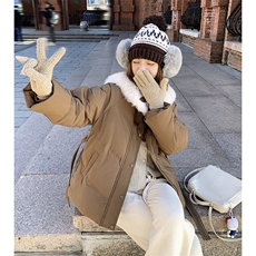 现货主推小个子气质白鸭绒羽绒服收腰外套2C219A-2389-P275K378，女装羽绒服，2B237