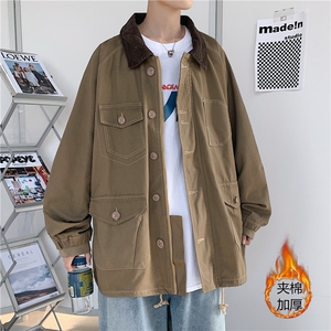 棉衣港风宽松多口袋加厚休闲工装棉服外套A338-1/MF26/P120控168图片