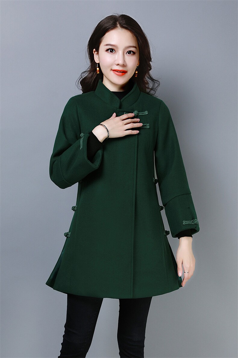 舒适口袋排扣长袖时尚潮流毛呢外套2020年冬季休闲,女装毛呢外套,琦鑫阁（原依鑫阁）