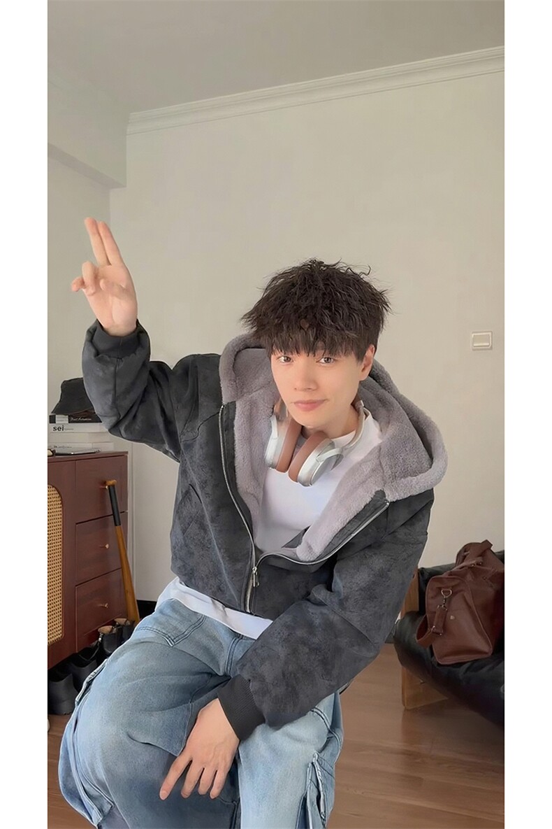 ！A2363P98-冬季加绒加厚荔枝纹皮座山雕外套男女款毛领棉衣,男装棉衣,电商B241