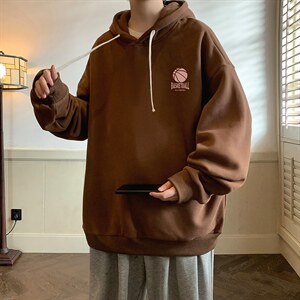 纯棉连帽卫衣男大码运动帽衫宽松薄WY2237-P35加绒款-P40图片