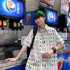 短袖衬衫春款男港风潮流S26P28，男装衬衫，星座1116-2