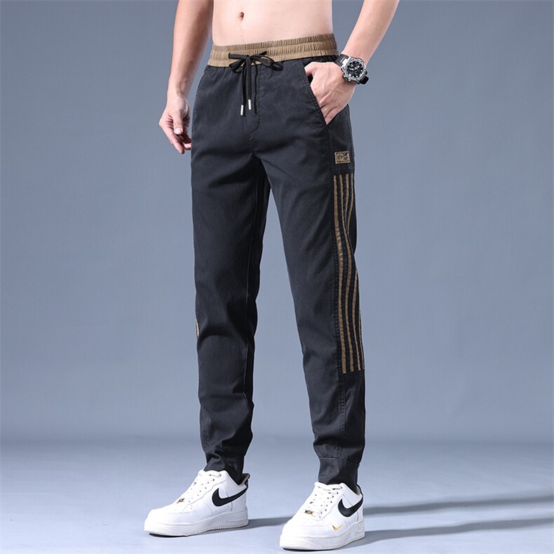 莱赛尔天丝运动休闲裤男士夏季薄款宽松束脚哈伦九分裤K66B-P42,男装休闲裤,星座224-3