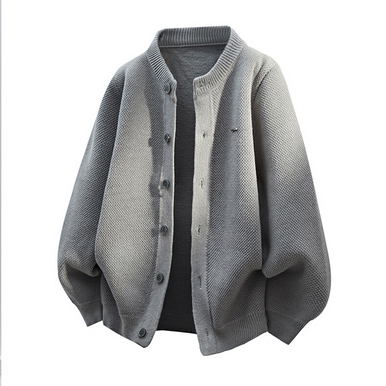 84890-P70秋季时尚圆领毛衣开衫男针织衫纯色立领夹克外套，男装针织衫/毛衣，电商D310B