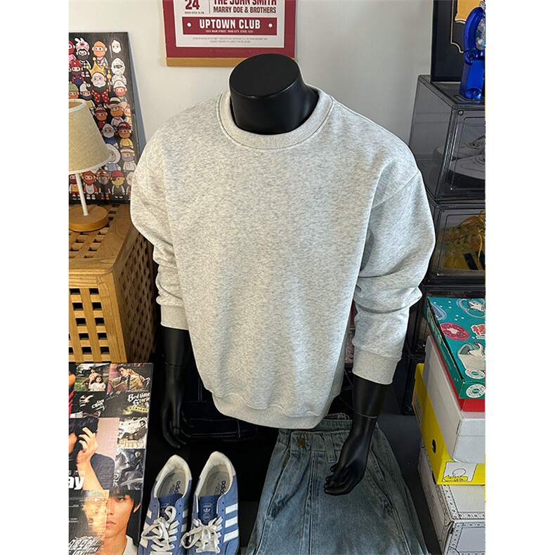 基础纯色圆领套头卫衣简约设计感上衣情侣款W4691-特价P25,男装卫衣,电商A007