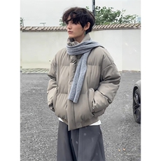 现货5W件冬季三防重磅硬挺boxy短款羽绒立领PU皮棉衣外套加厚棉服，男装棉衣，电商A486