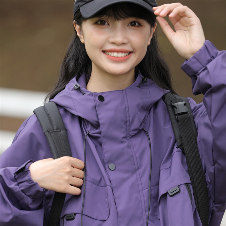 外27-2GANYOU日系拉链口袋纯色冲锋夹克JK55-P127,男装夹克,新杭派外27-2
