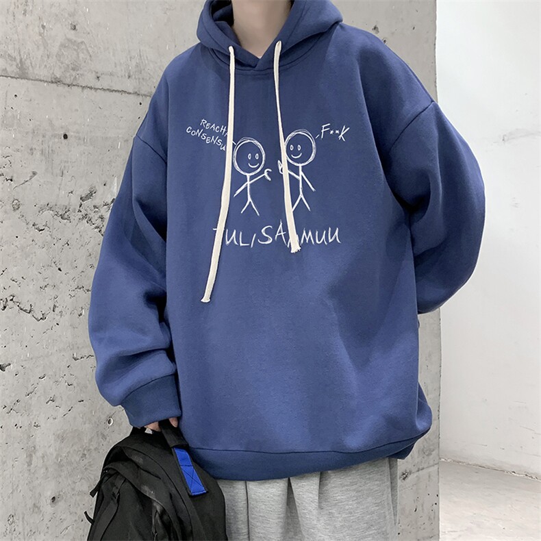连帽卫衣男大码运动服帽衫外套WY2302-P35加绒款-P40,男装卫衣,电商A040