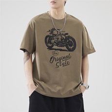 水浆印花工艺重磅洗水短息宽松微落肩款男T恤A329-T8053-P48，男装T恤，电商A329